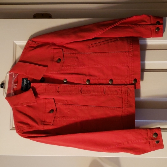 NWOT Ralph Lauren Petite Red Jean Jacket Size PS